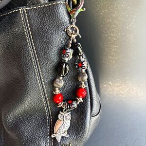 Purse Charm with AN OWL SAYS HOO Theme